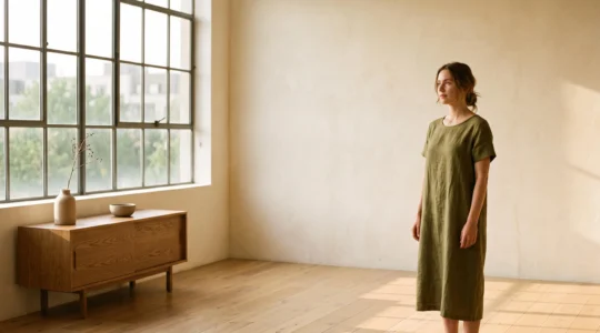 Interieur epure et lumineux symbolisant la liberte psychologique retrouvee en possedant moins d'objets